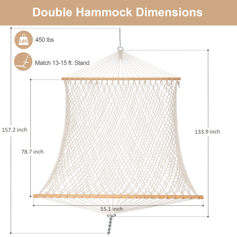 Hamac avec barre d'écartement Antha, Beige