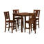 Ensemble de salle à manger 5 pièces, hauteur comptoir, comprenant une table de cuisine carrée et 4 chaises, 91 x 91 cm, acajou-1181803194-1181803188