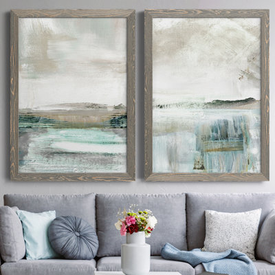 " Summer Teal I " 2 - Pieces Painting Print