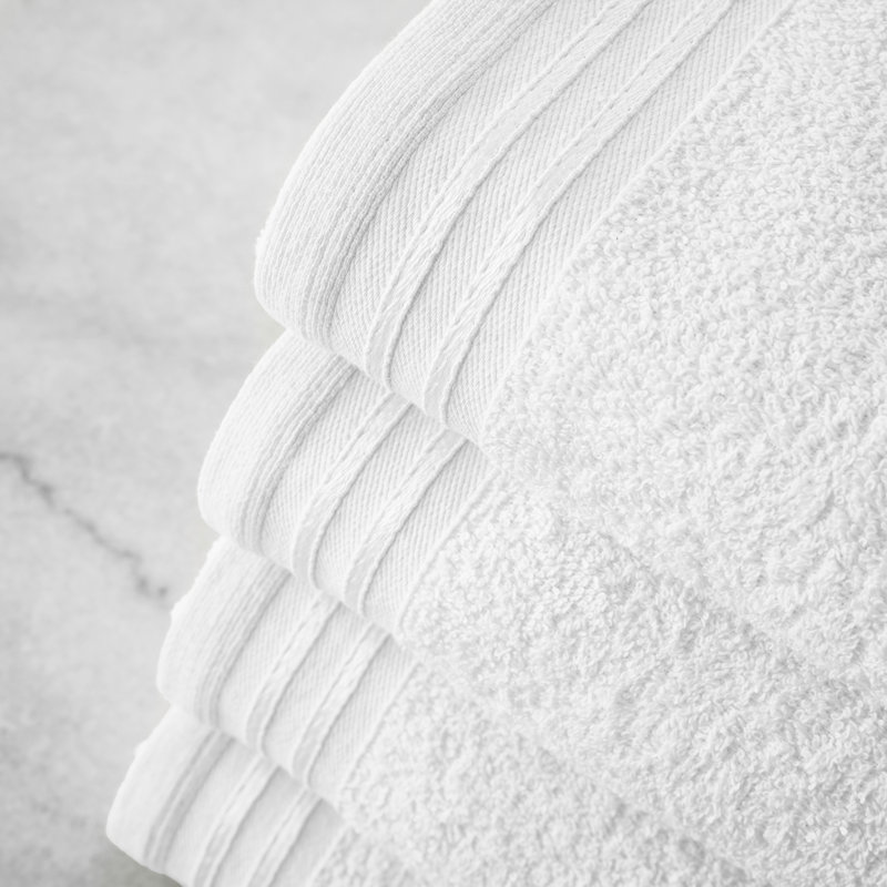 4pk Wilsford Bath Sheet 75x135, White