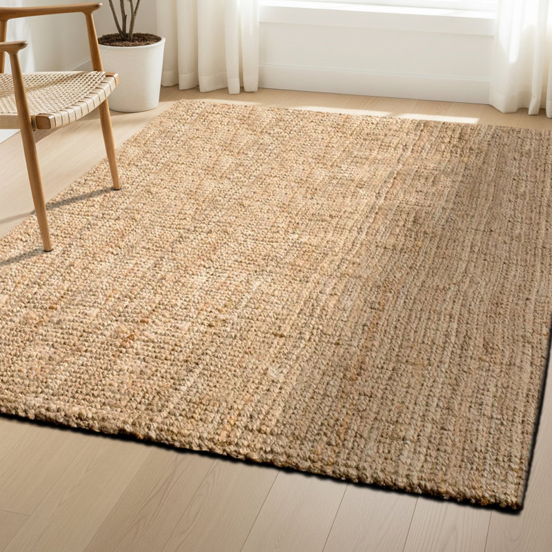 Candies 100% Jute Area Rug – Handwoven, Bohemian & Rustic Style, Non-Slip, Ideal for High-Traffic Areas, Rectangle 3' x 5'