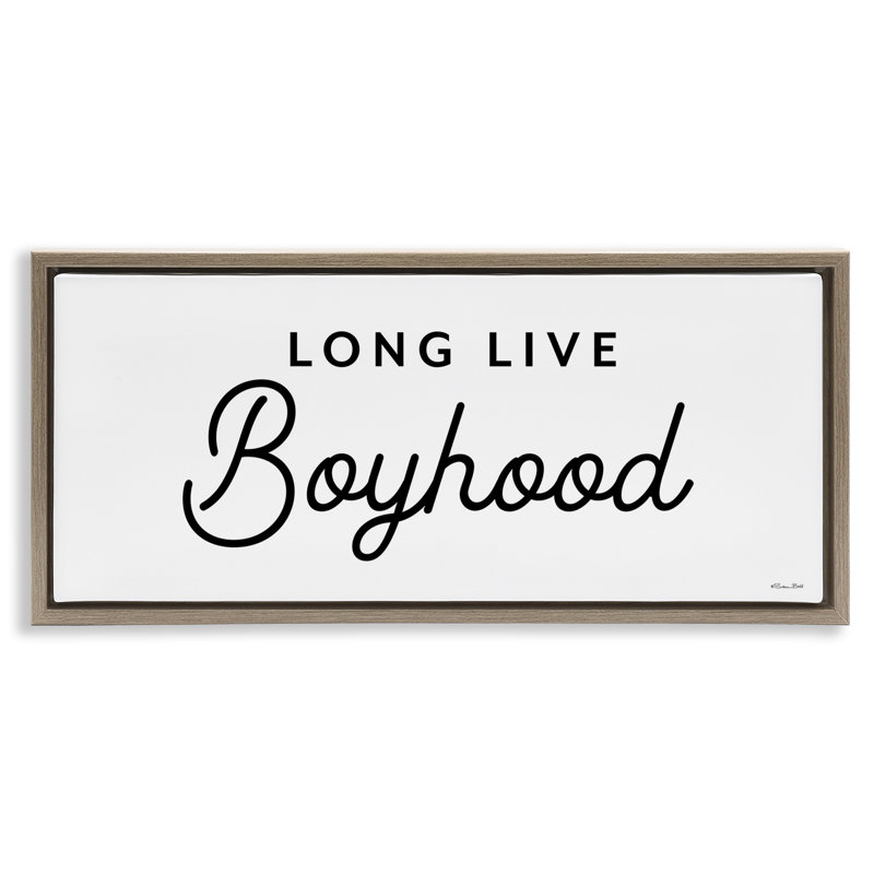 Long Live Boyhood Brown Framed Floater Canvas Wall Art by Susan Ball, Montalcino Elm Floater Frame, 14" H x 31" W