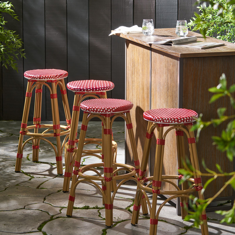 Tabouret de bar 29,5 pouces Ganey, Rouge / blanc