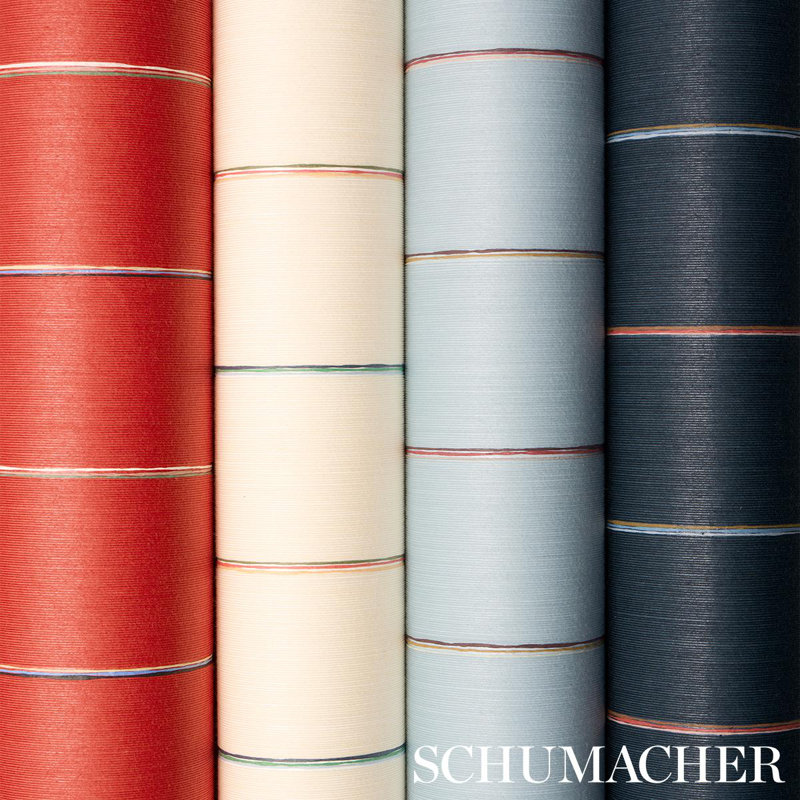 Schumacher X Backdrop Draper Stripe Wallpaper, Red