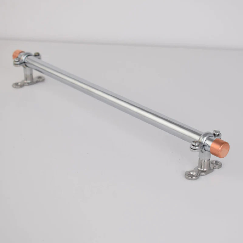 Chrome Bracket Handle With Copper End Caps