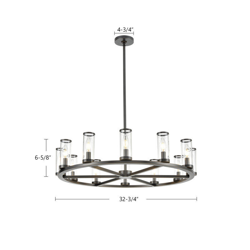 Revolve 12 - Light Chandelier, Polished Nickel