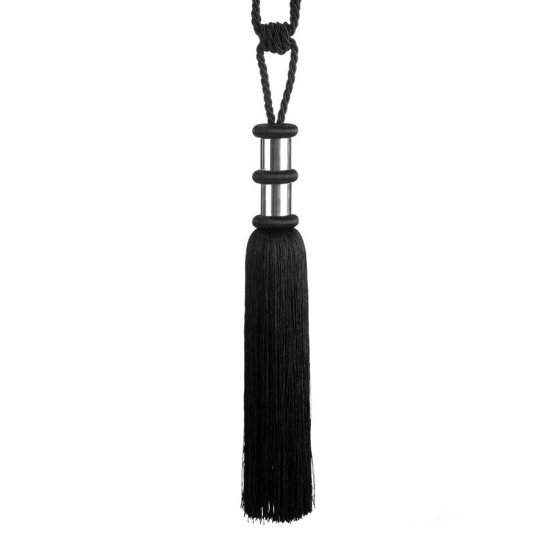 Hallee Fabric 38cm Curtain Tieback, Black