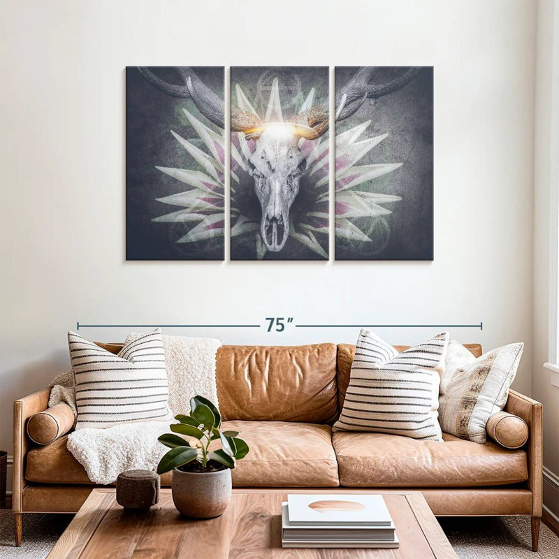 Hitzel Devil Deer Skull, 36" H x 57" W