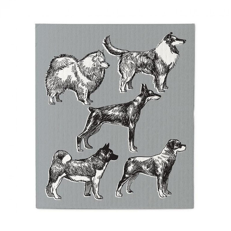 Ensemble de 2 débarbouillettes croquis de chien