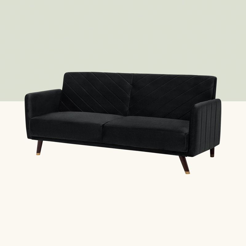 Sinead 3 Seater Velvet Sleeper, Black