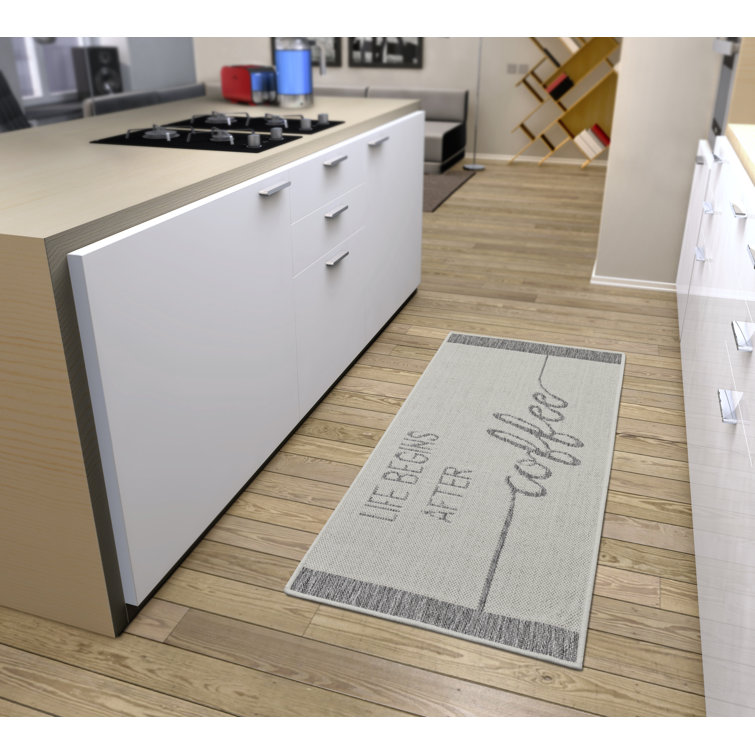 Life Begins After Coffee Cream Rug