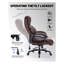 Fauteuil de bureau 600LBS, grand et haut, robuste - dossier haut avec support lombaire ergonomique, similicuir, roues en caoutchouc silencieuses