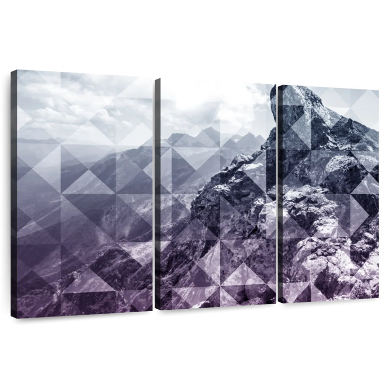 Alvord Abstract Geometric Mountains, 42" H x 65" W