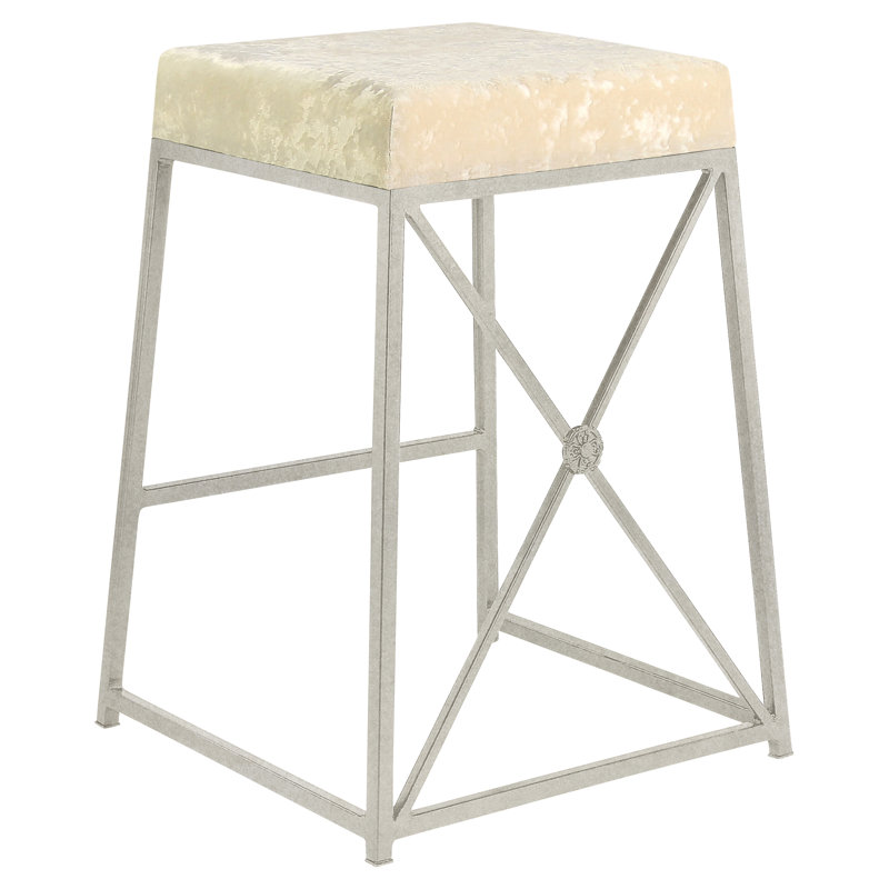 Tabouret de comptoir 26 po Medallion, Blanc huître