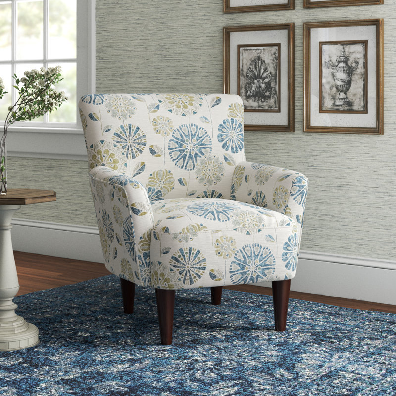 Akanni Upholstered Armchair, Cascade Teal Polyester