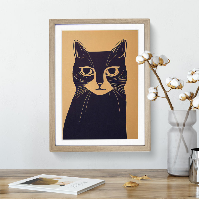 Sweet Cat - Framed Print, Oak, 46cm H x 34cm W x 2cm D