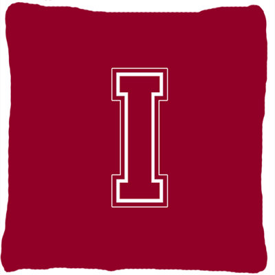 Monogramme initiale marron et blanc intérieur/extérieur Throw Pillow