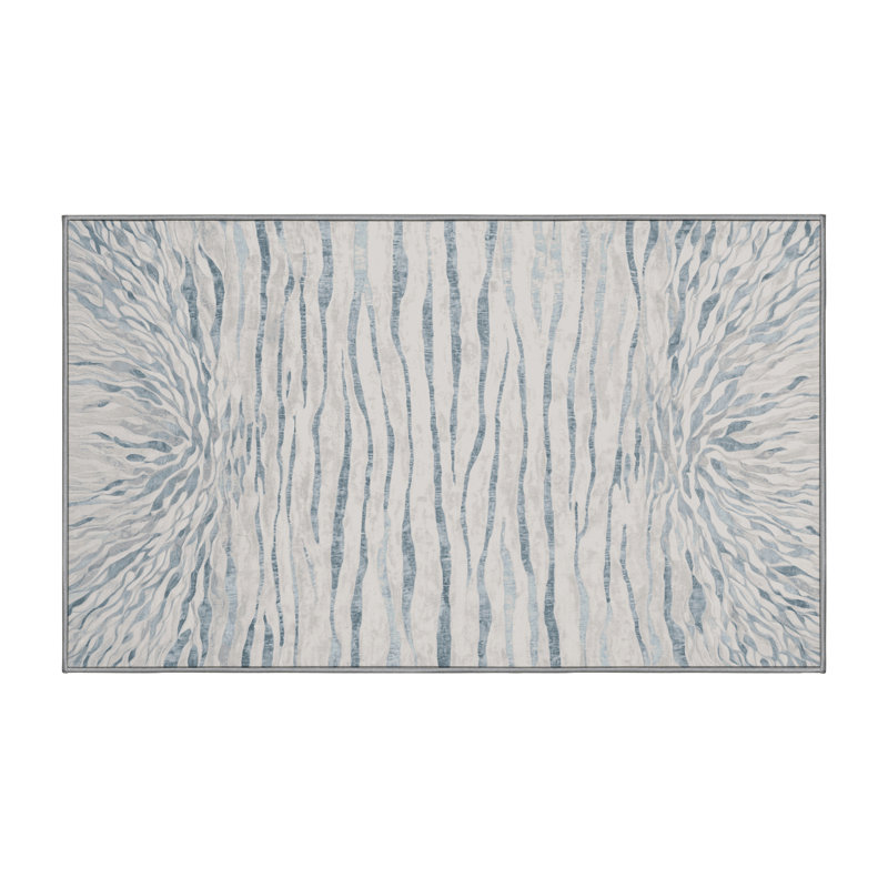 Tapis gris soyeux et moelleux, Rectangle 5 pi x 7 pi