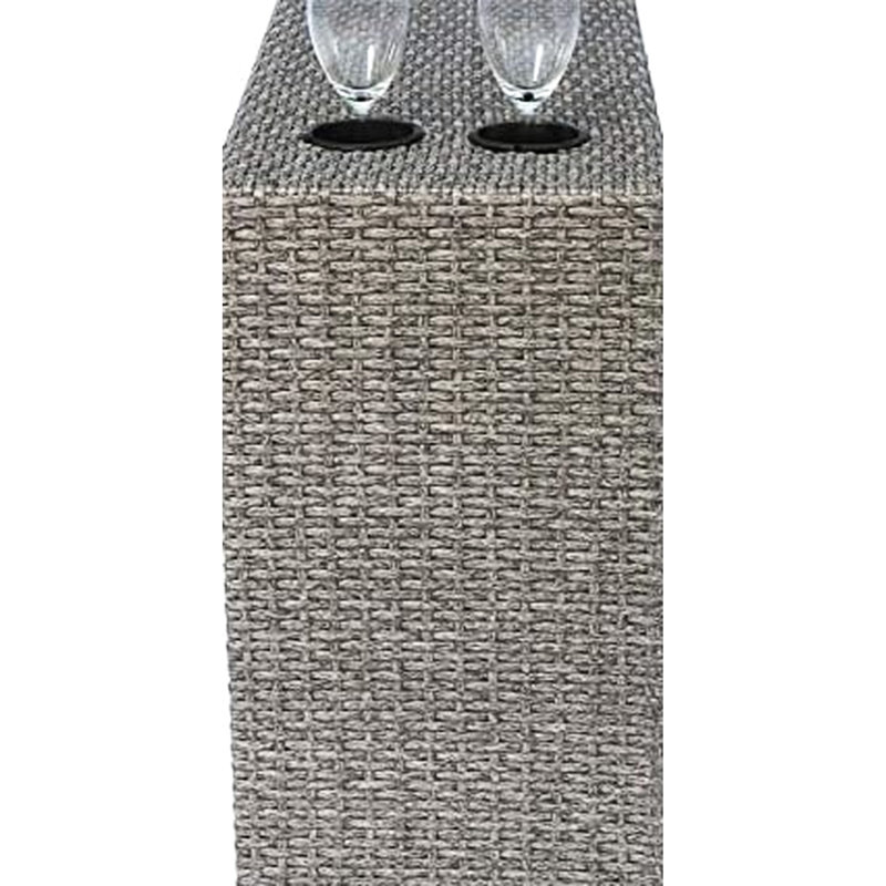 Table d'appoint d'extérieur moderne avec porte-gobelet - Support gris chiné, plateau rouille
