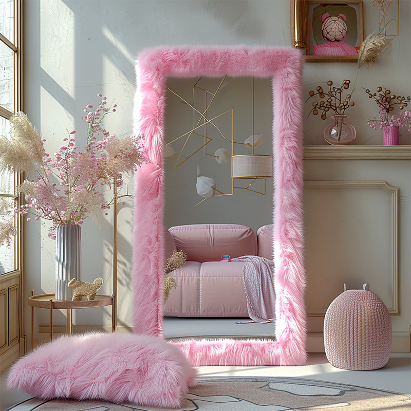 Miroir de plancher Bohde, 63 po x 24 po, Rose