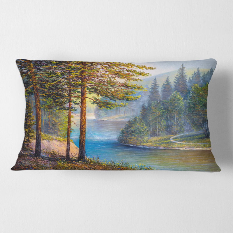 Morning Sunlight Through the Pine and Fir Forest Rectangular Pillow Cover & Insert