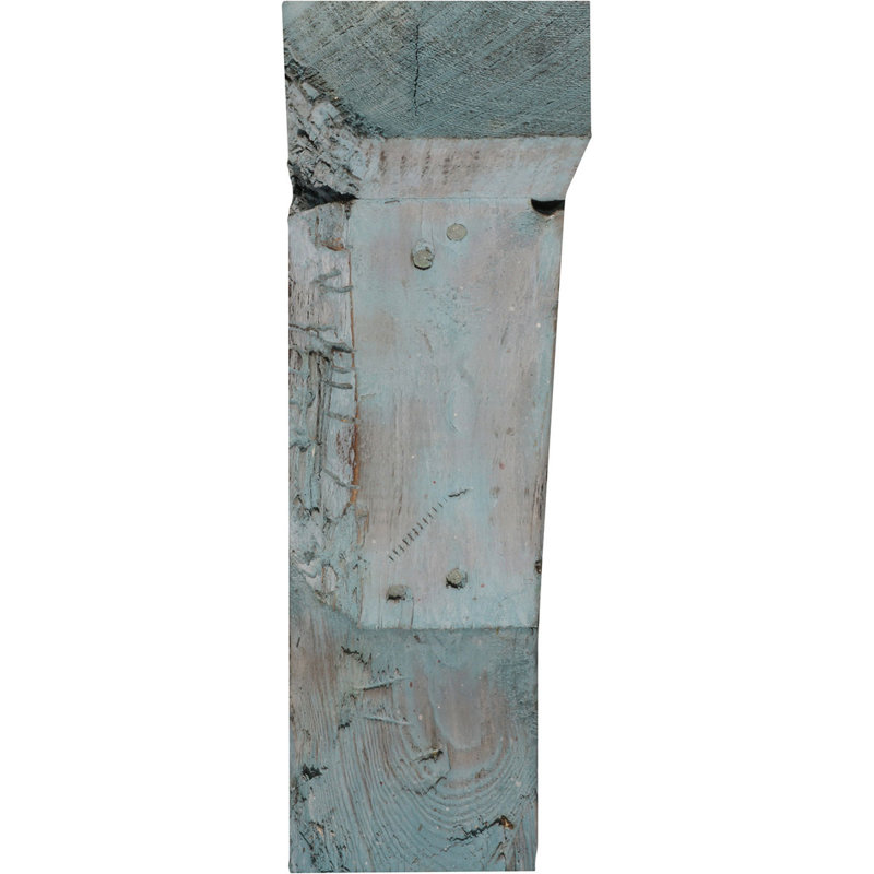 Support de ferme rétro, Bleu bois flotté, H 10 po x l 3,5 po x P 10 po