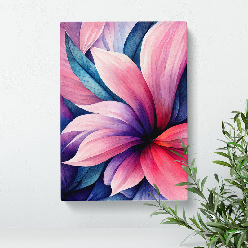 Dreamy Watercolour Flowers No.4 - Wrapped Canvas, 60cm H x 40cm W