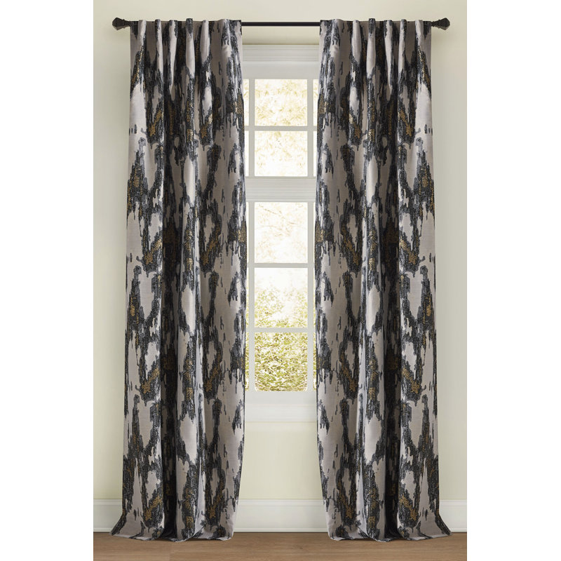 Whitney Room Darkening Curtain, Onyx, 50" W x 96" L