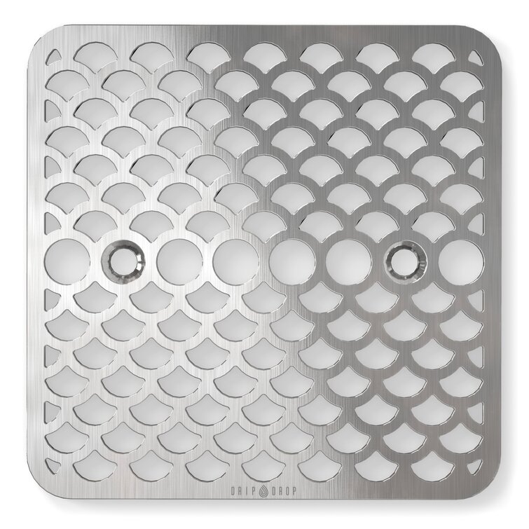 3 in. Round Black PVC Shower Drain with 4-3/16 in. Square Stainless Steel  Drain Cover