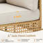 Ensemble de mobilier d'extérieur modulaire d'extérieur en osier avec coussins beiges, durable et élégant pour une utilisation toutes saisons