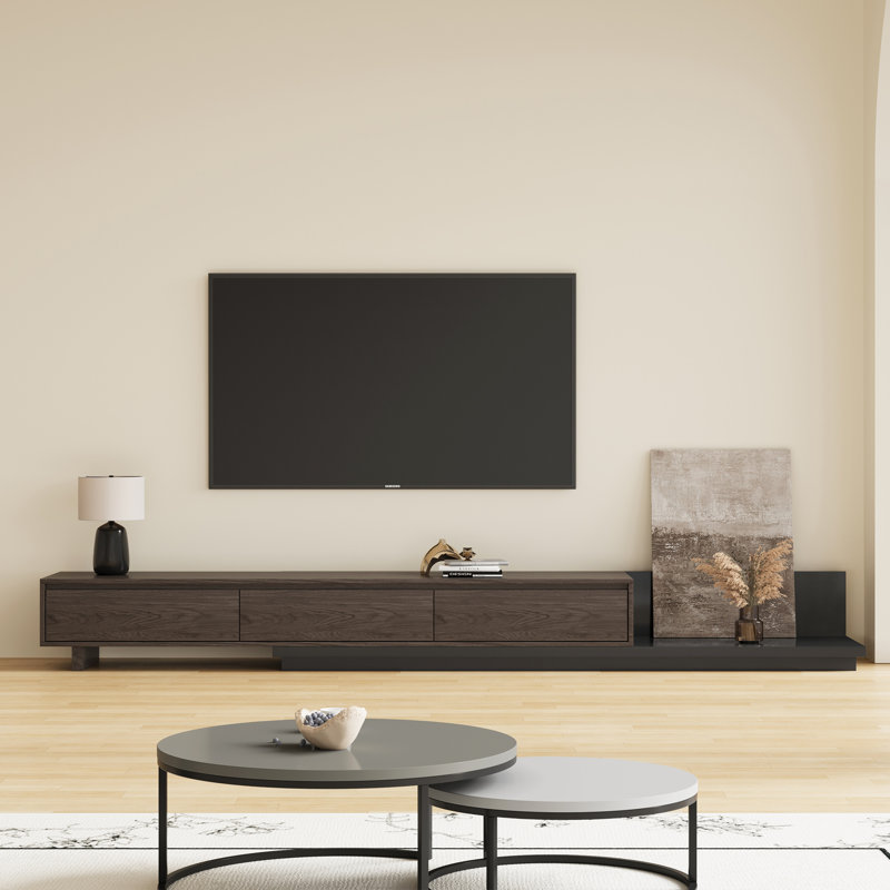 78.7" Extendable Tv Stand With 3 Drawers, Spacious Storage & 3 Colors For Stylish Living, Black Walnut