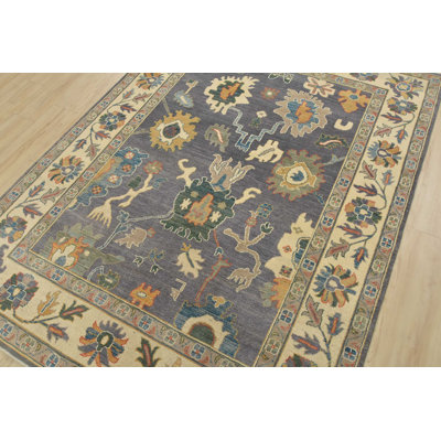 Tapis mauve en laine nouvel âge 5 pi 9 po x 7 pi 10 po Myesia