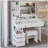 41" Large Size Left Drawer Desktop Vanity Table+Cushioned Stool, Extra Large Touch Control LED Mirror, 3-color Switch, Multi Layer High Capacity Storage Fashionable Dresser, Suitable For Large Space-669772777