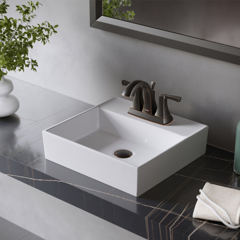 Robinet pour salle de bain à 2 poignées avec ensemble de bonde centrales, Bronze huilé