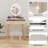 Angeligue Vanity Table Set with Adjustable Brightness Mirror and Cushioned Stool-665542144