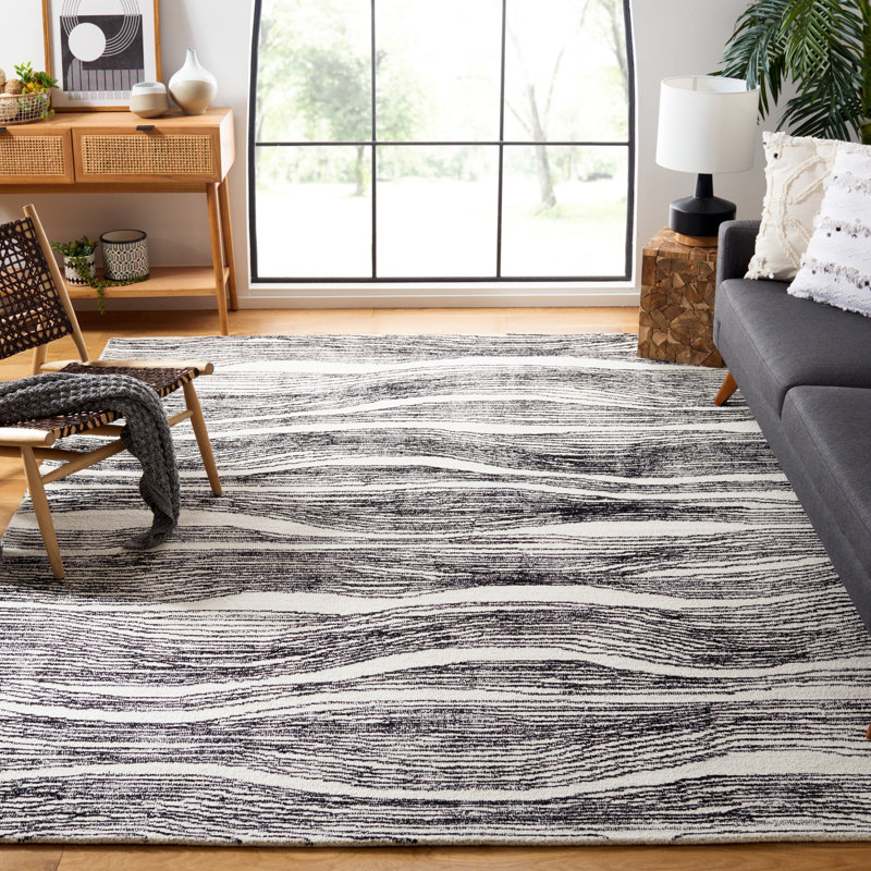 Tapis en laine et en coton touffeté à la main Madiya, Rectangle 6 pi x 9 pi