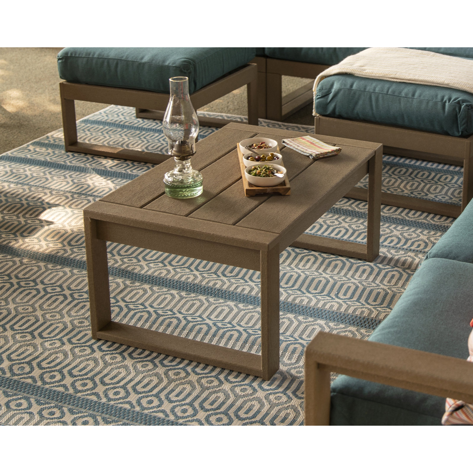 POLYWOOD® Edge 35" Patio Table, Cream