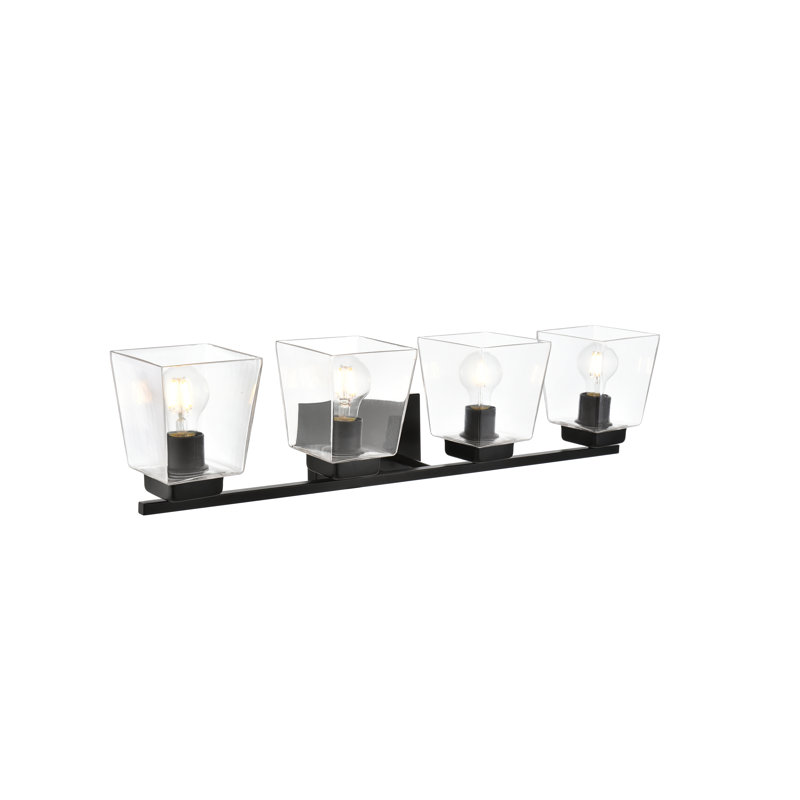 Éclairage pour meuble-lavabo à intensité variable Arnisa, Noir, Une lumière, H 8,5 po x l 5 po x P 5 po