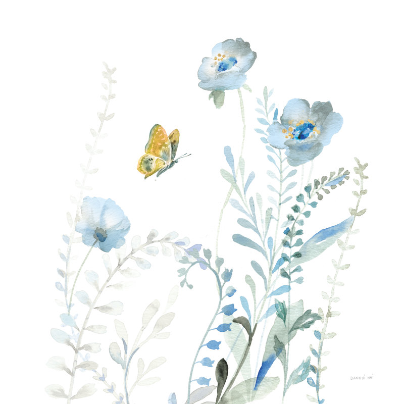 «Blues of Summer VI» par Danhui Nai - peinture sur toile tendue, H 30 po x l 30 po