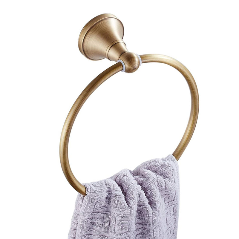 Porte-serviettes rond en laiton antique