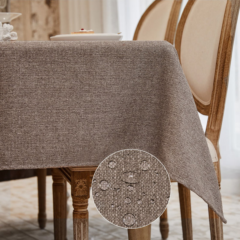 Absher Stain Resistant Tablecloth, 118" L x 57" W, Greige