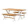 Chelsea 72" Wide Farmhouse Style Table With Crossed Legs Rectangular Dining Table with Two Benches
