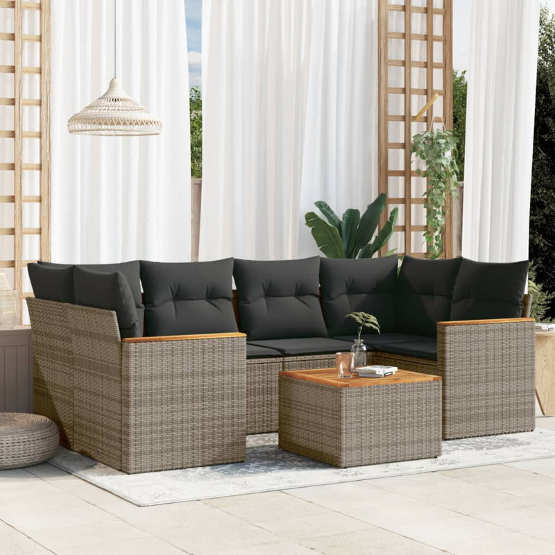 Vidaxl Garden Sofa Set Poly Rattan 7 Piece Modular