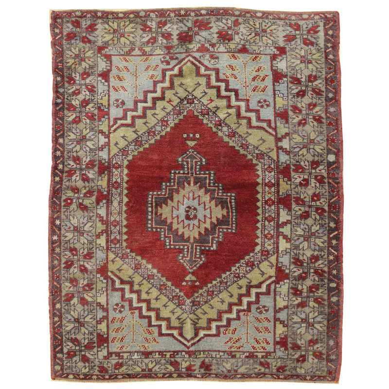 Tapis unique rouge / rouille / taupe 3 pi 9 po x 4 pi 11 po Konya