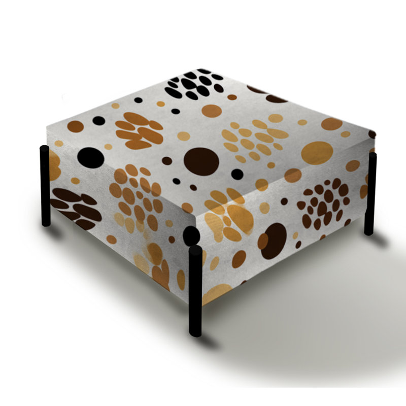 Motif abstrait avec empreintes de pattes - Grand repose-pieds carré abstrait