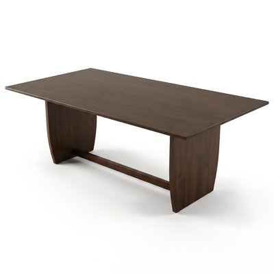 Dublin Solid Wood Dining Table with Trestle Base in Warm Walnut Finish