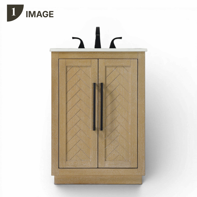 Meuble-lavabo simple 24 po, Lin chêne