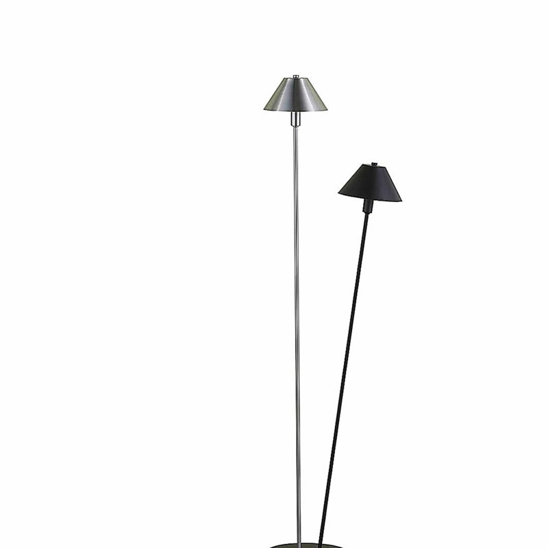 Lampe sur pied 47,5 pouces à double DEL G-9 noir mat / rouge argent brossé