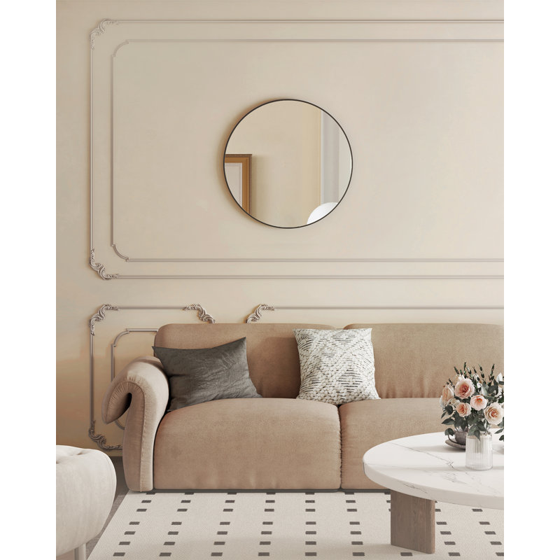 Miroir de salle de bain Angelrose, Noir, 30 po x 30 po