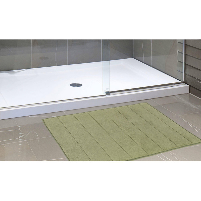 Tapis pour salle de bain en mousse viscoélastique antidérapante Zoar, sauge, l 21 po x L 34 po